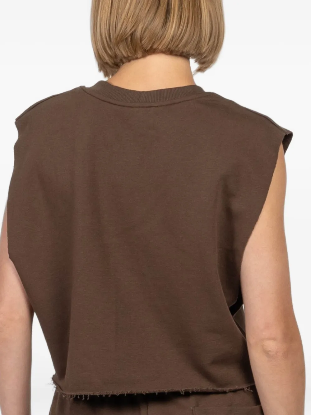Freedér 1.51 Raw-edge Sleeveless Tank Top In Brown