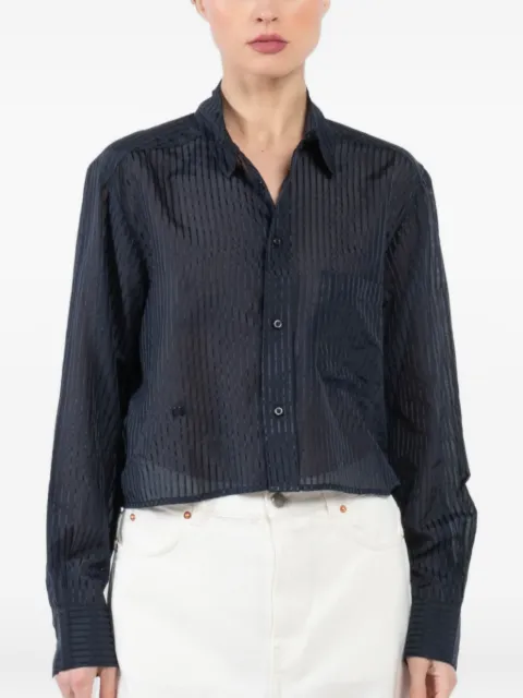 CISSA semi-sheer stripe shirt