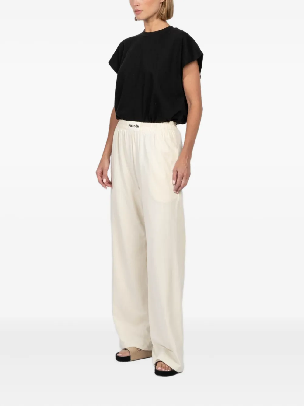 FREEDÉR Trainingsbroek met elastische tailleband Wit
