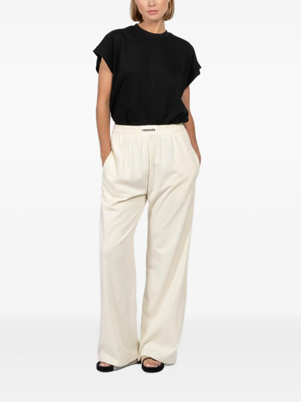 FREEDÉR Trainingsbroek met elastische tailleband - Wit