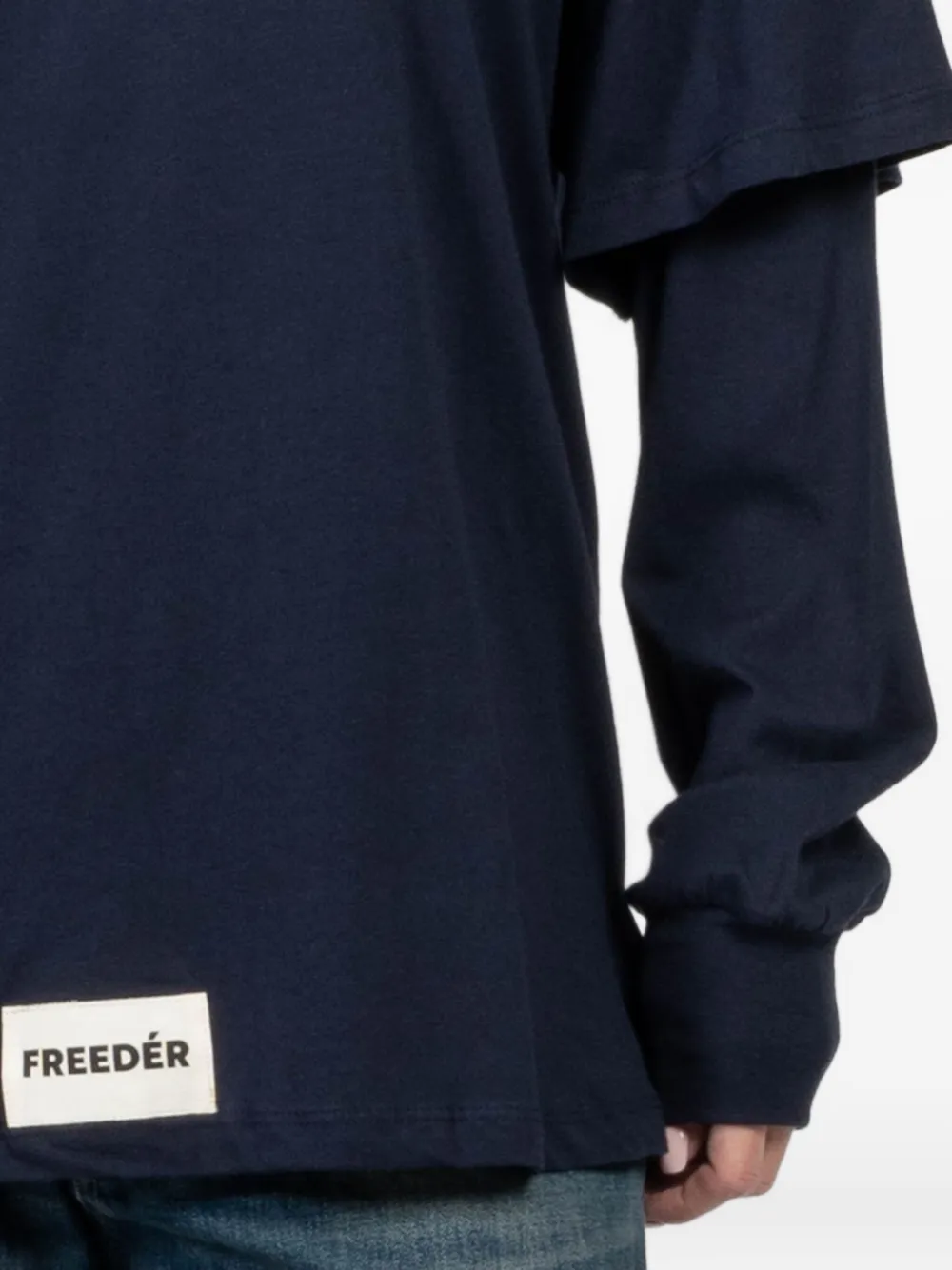 Freedér Double-layered Long-sleeve Top In Blue