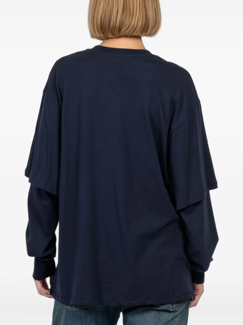 Freedér Double-layered Long-sleeve Top In Blue