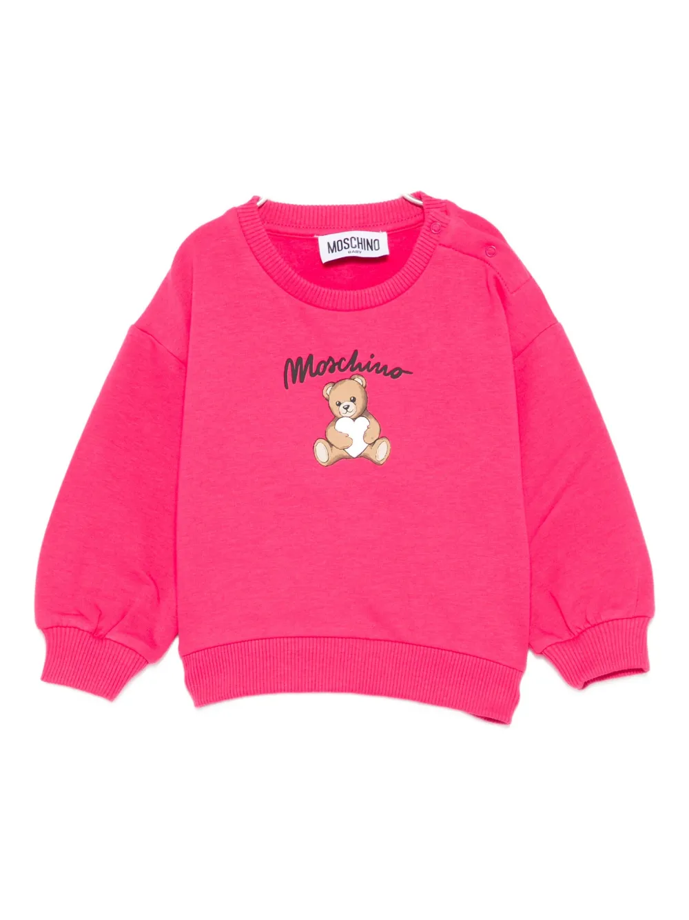 Moschino Teddy-print Sweatshirt In Pink