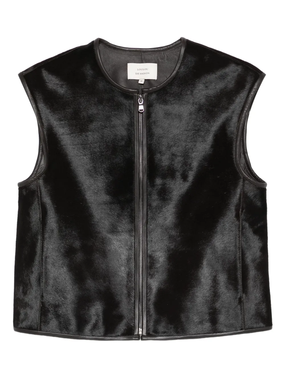 Loulou De Saison Sleeveless Zip-front Vest In Black