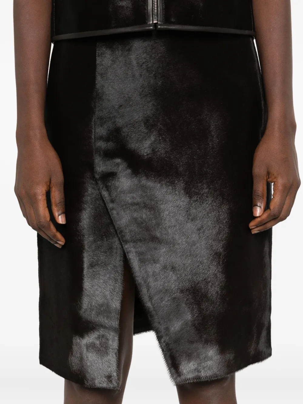 LouLou de Saison Midi-rok met split Bruin