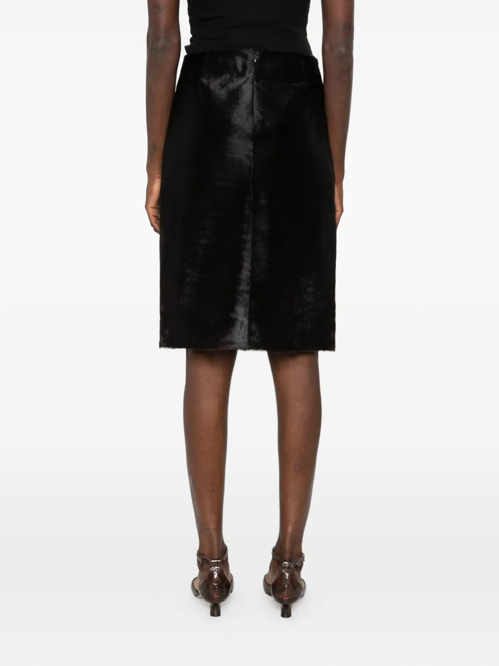 LouLou de Saison Midi-rok met split Bruin