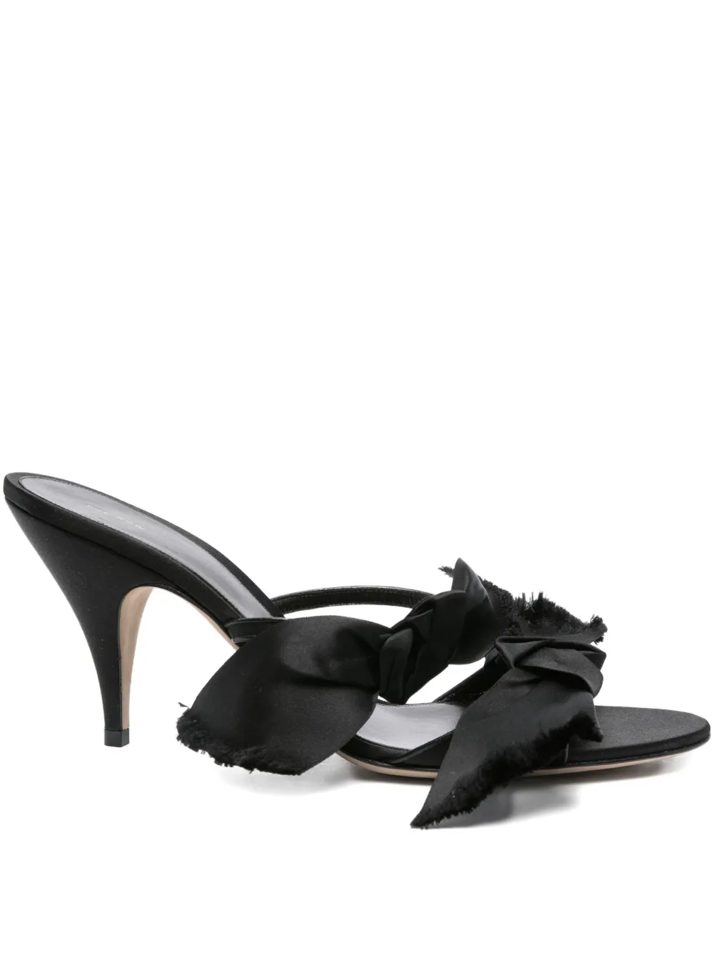 Pre-owned The Row 80mm Vika Bow-detail Mules In Black