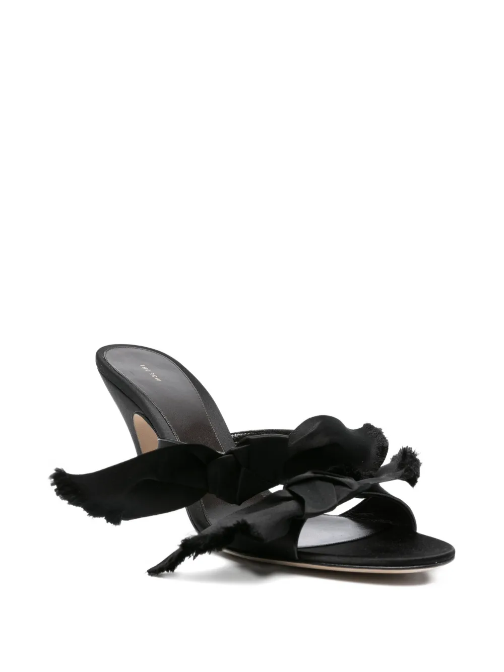 Pre-owned The Row 80mm Vika Bow-detail Mules In Black