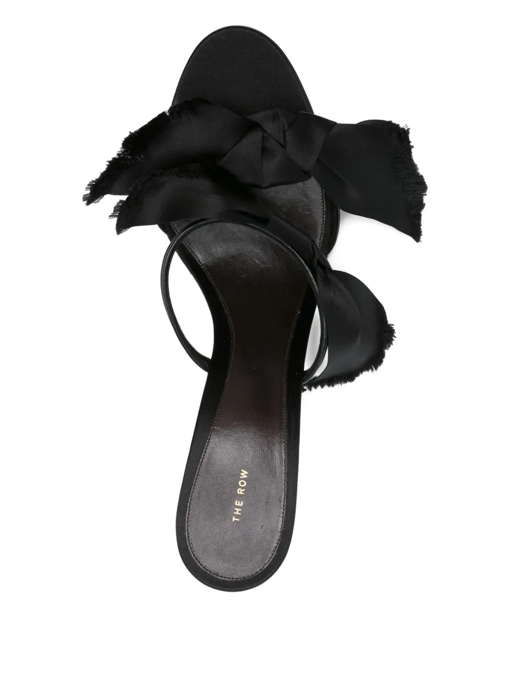 Pre-owned The Row 80mm Vika Bow-detail Mules In Black