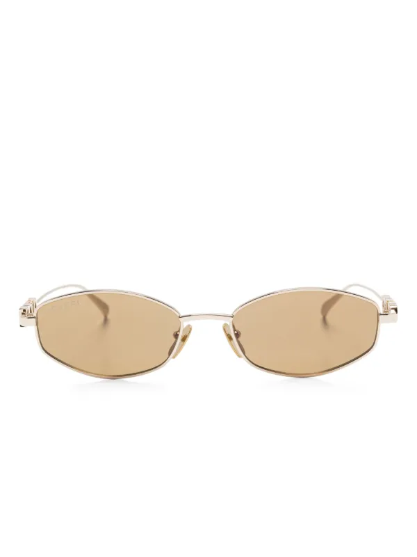 Gucci Pre-Owned oval-frame Sunglasses Gold FARFETCH GR