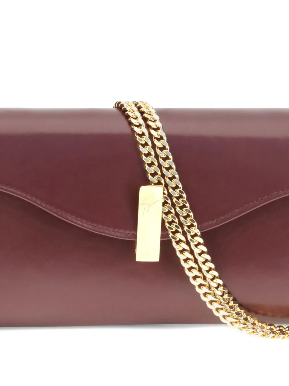 Giuseppe Zanotti Flutie leather clutch bag Bruin