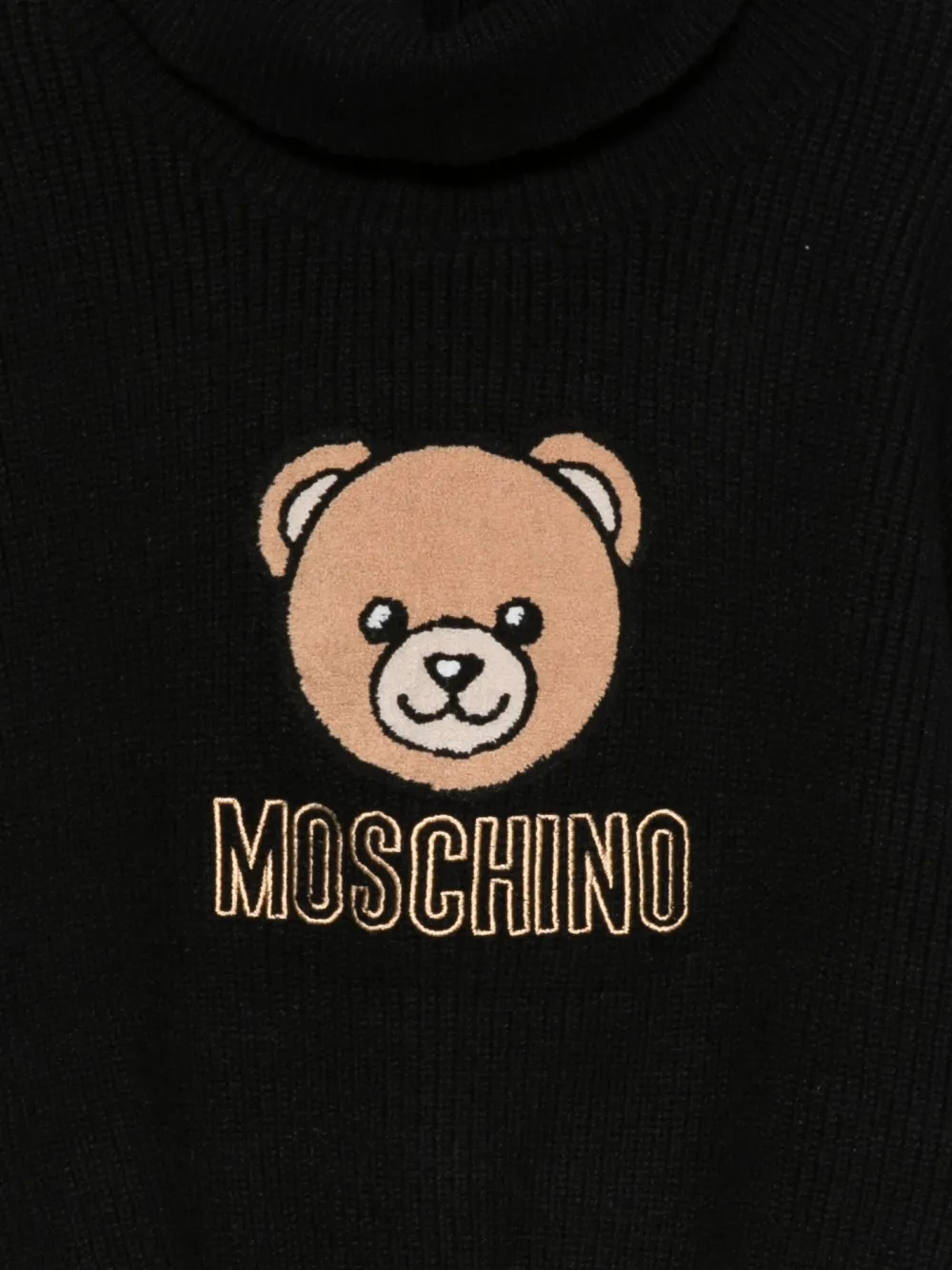 Moschino Kids Coltrui met geborduurde teddybeer Zwart