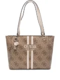 GUESS USA logo-plaque stripe tote bag - Neutrals