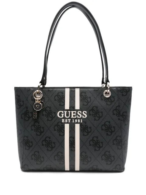 GUESS USA logo-plaque striped tote bag