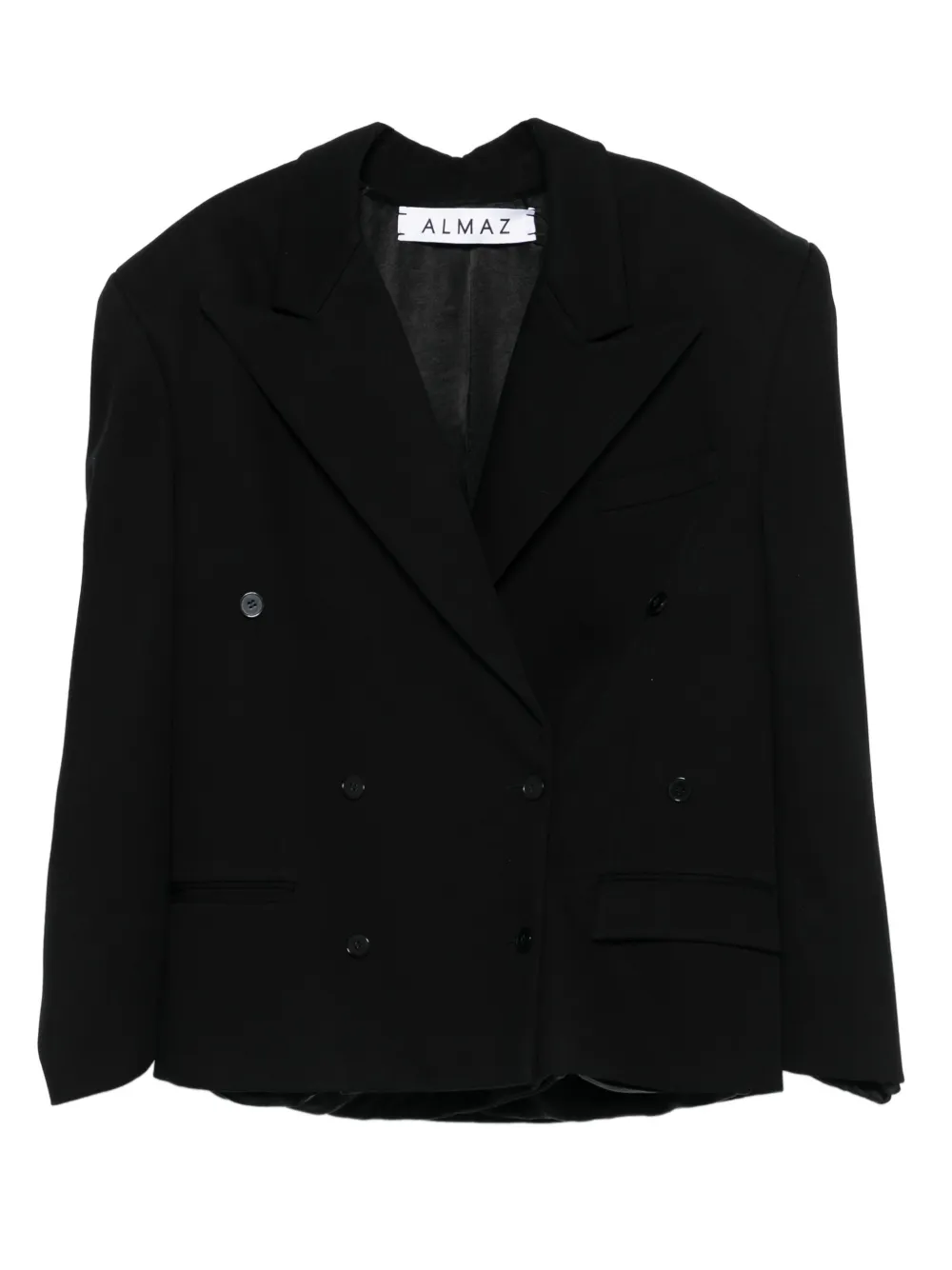 Almaz double-breasted cotton-blend blazer | Black | Image 1