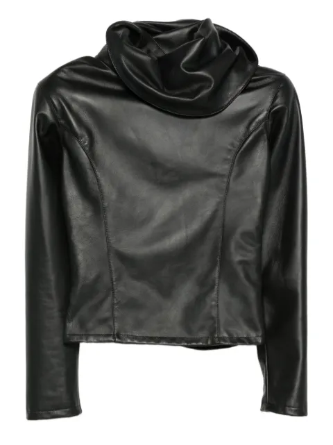 Almaz cowl-neck leather blouse
