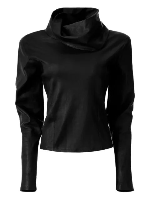 Almaz blusa con cuello desbocado