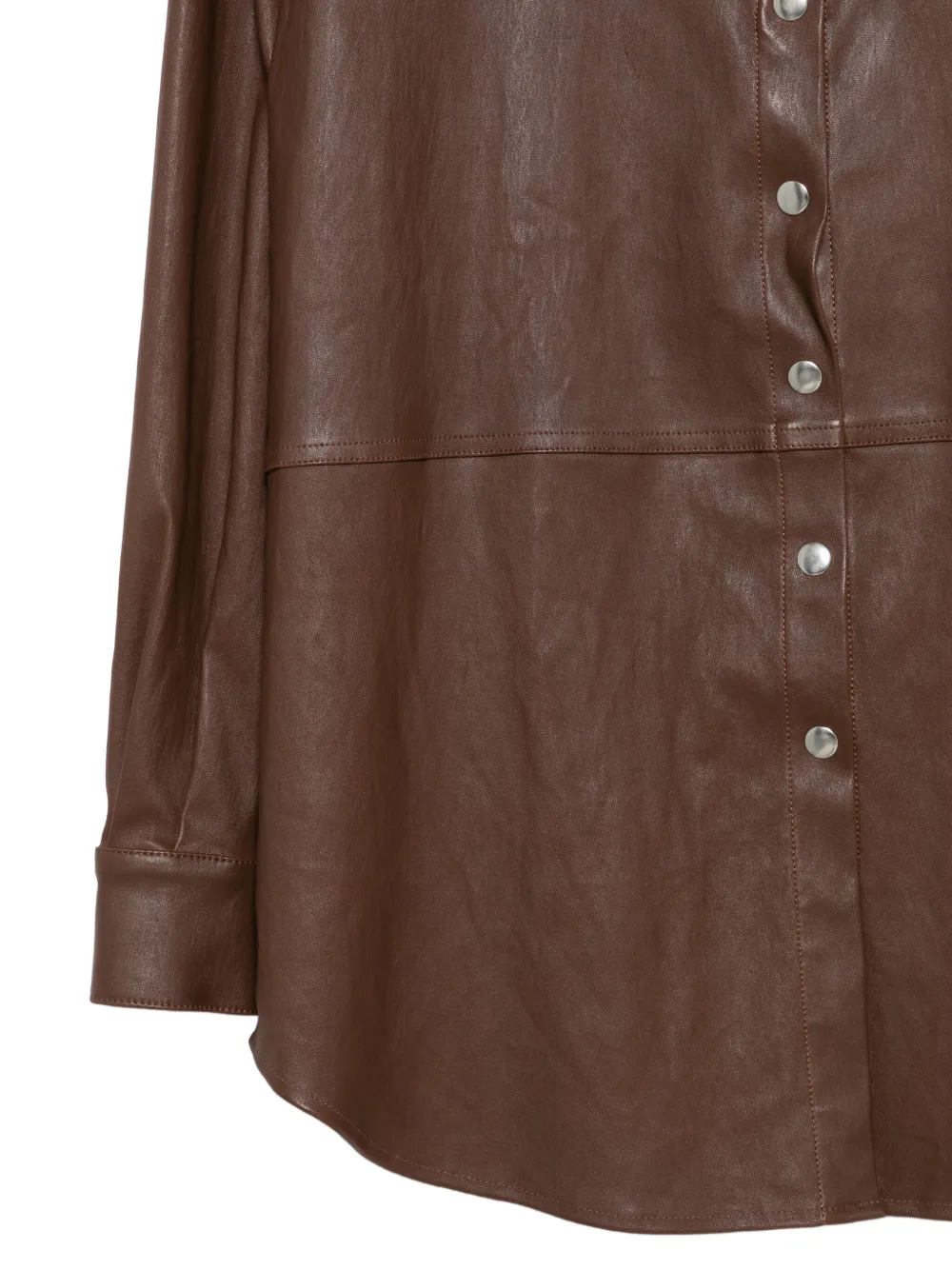 Almaz Button-fastening Leather Shirt In Brown