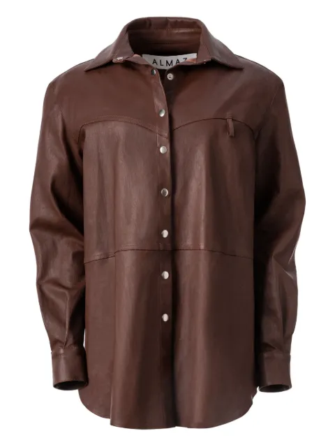 Almaz sobrecamisa de piel con botones