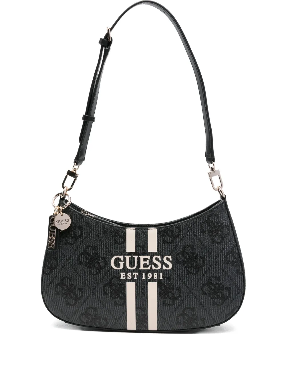 GUESS USA small logo-plaque curved shoulder bag | Black | Image 1