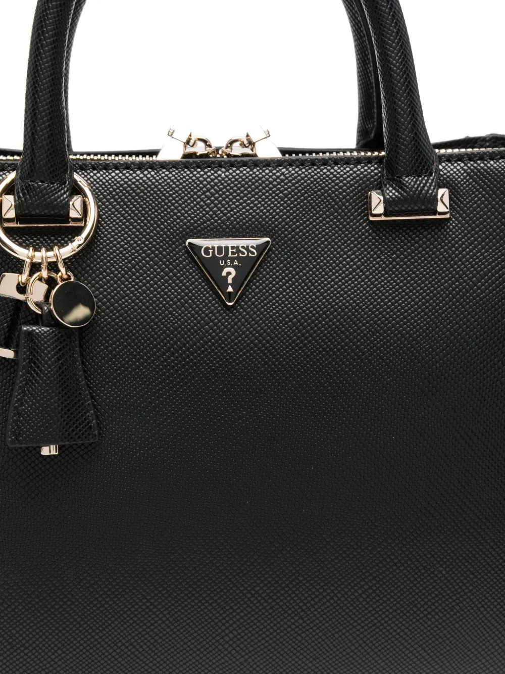 GUESS USA Rosalba Saffiano shopper met rits Zwart