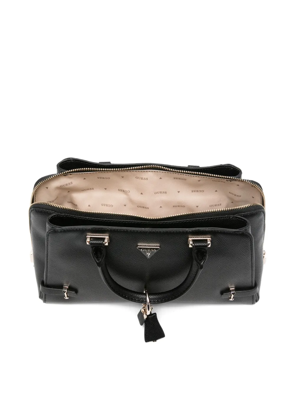 GUESS USA Rosalba Saffiano shopper met rits Zwart