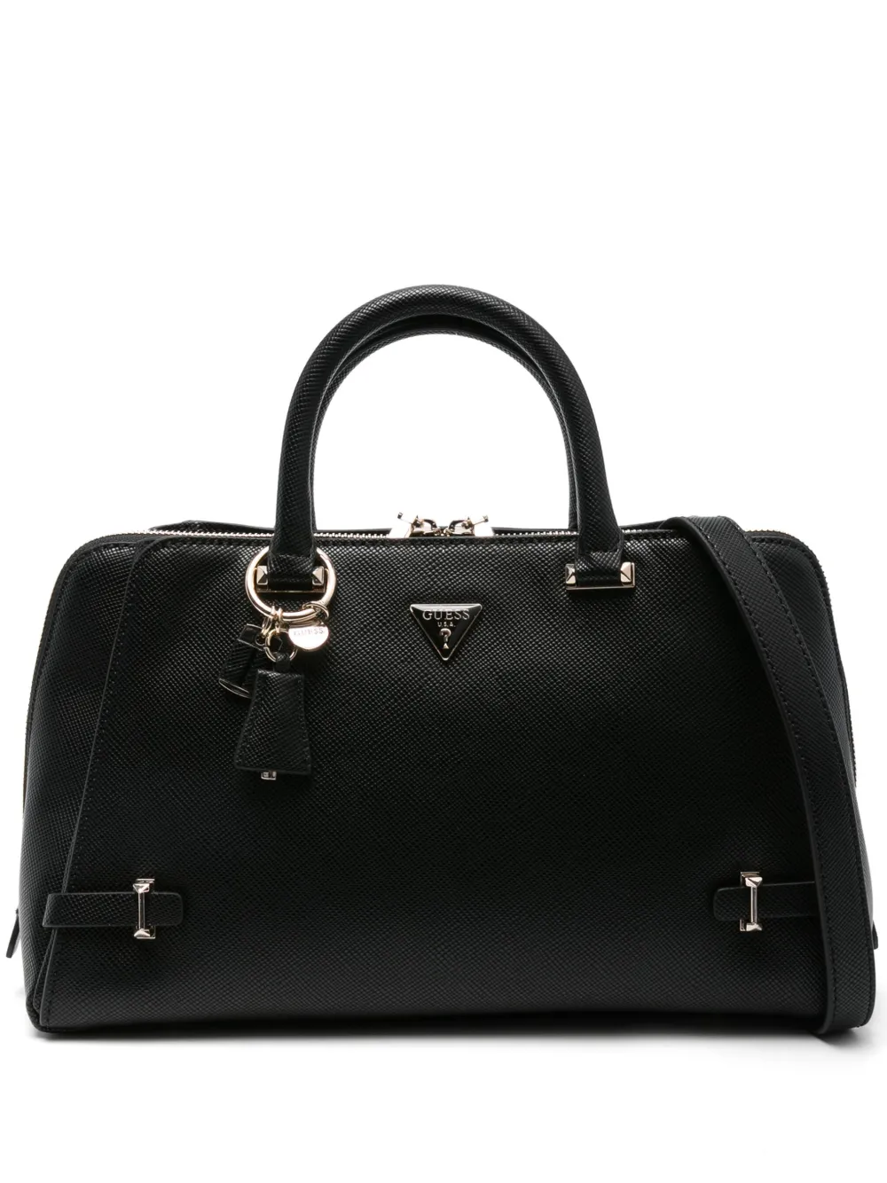 GUESS USA Rosalba Saffiano zip-top tote bag | Black | Image 1