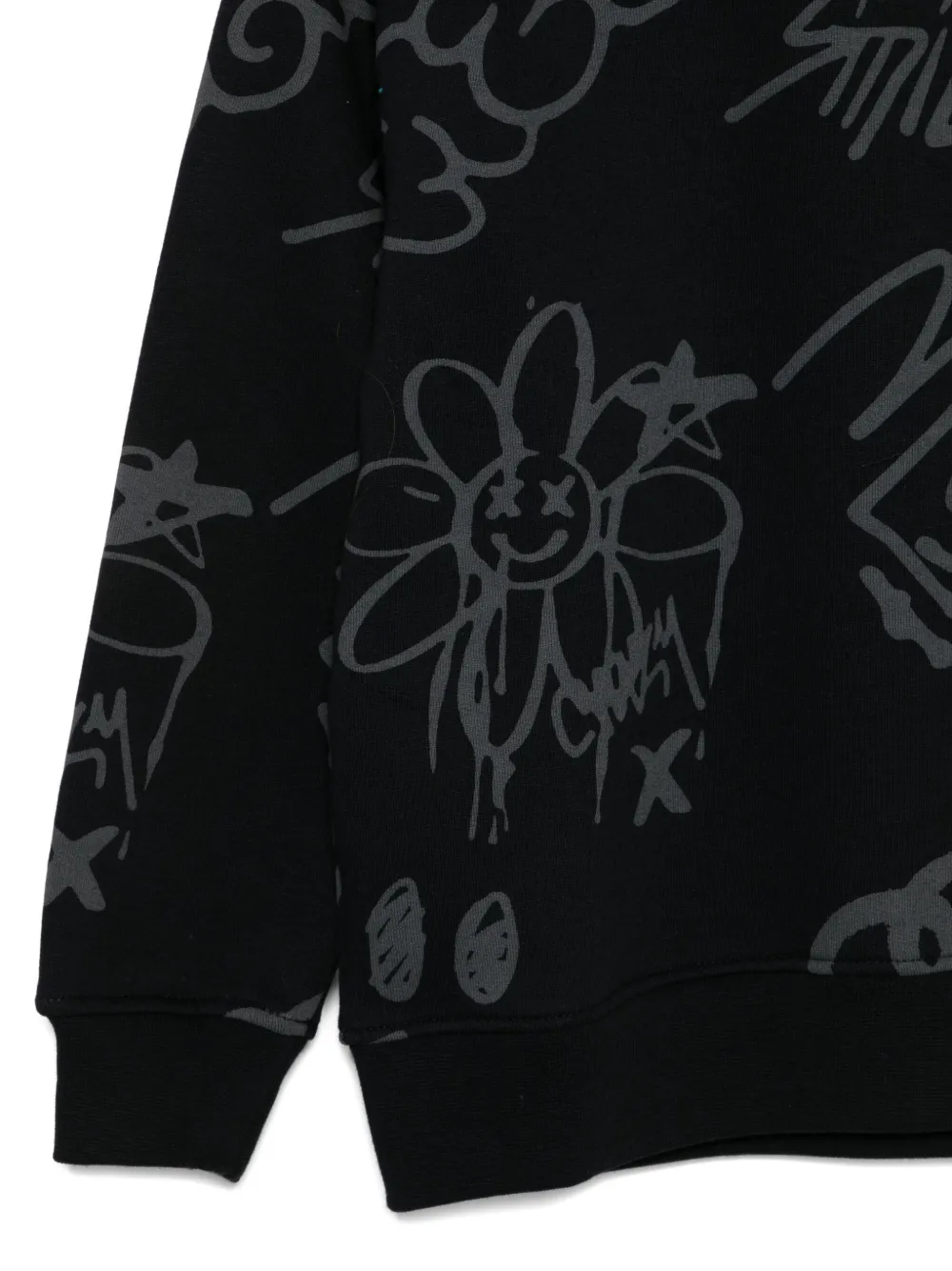 Msgm Graphic-print Hoodie In Black
