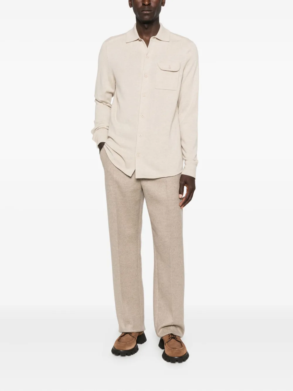 Eric Bompard Gebreid overhemd - Beige
