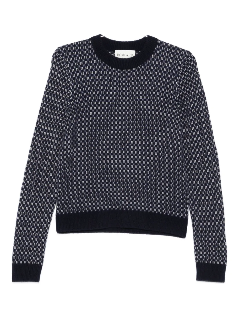 Eric Bompard Jacquard Crew-neck Sweater In Black