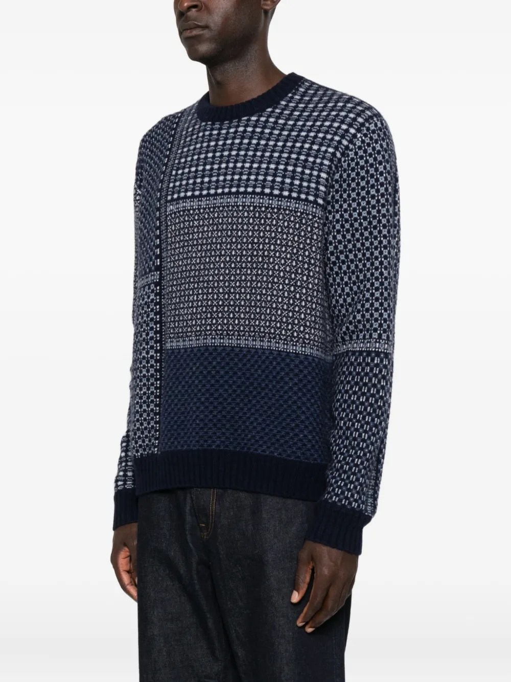 Patchwork Round-Neck Sweater