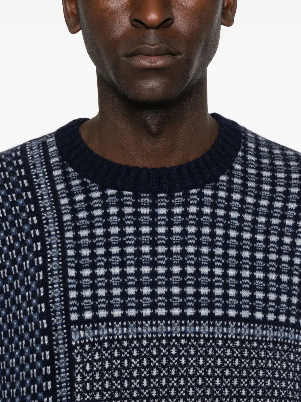 Patchwork Round-Neck Sweater