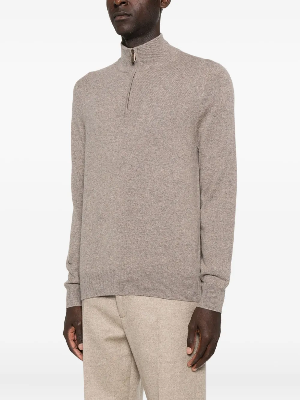  Bompard Zip-fastening Sweater - Neutrals 