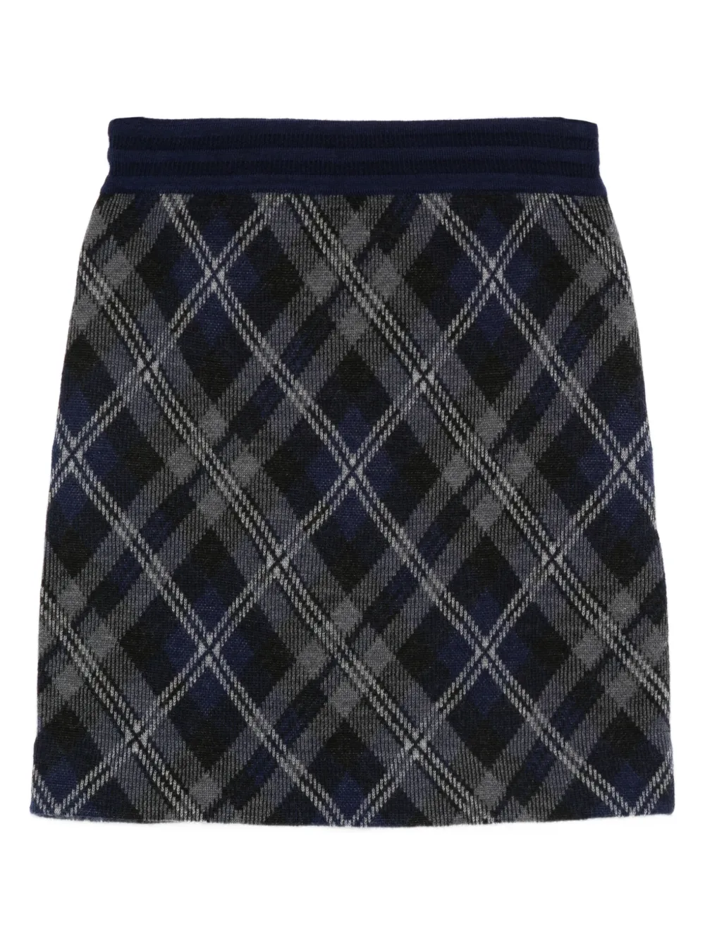 Eric Bompard tartan elastic-waist mini skirt | Blue | Image 1