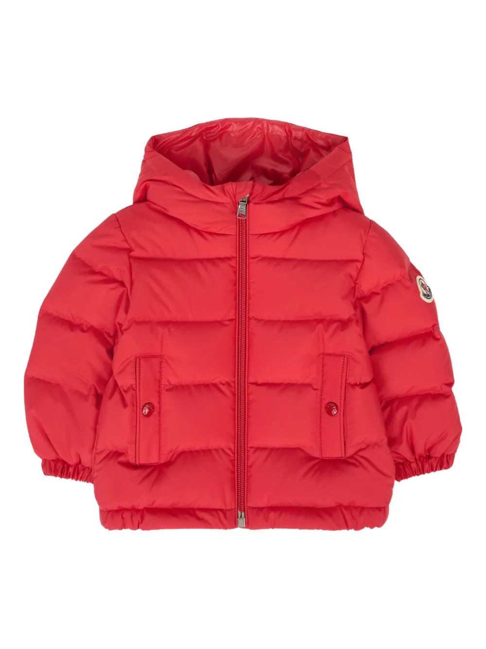 Moncler Enfant hooded puffer jacket Rood