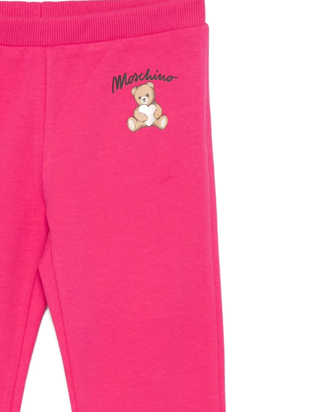 Moschino Kids Flared broek met teddybeerprint Roze