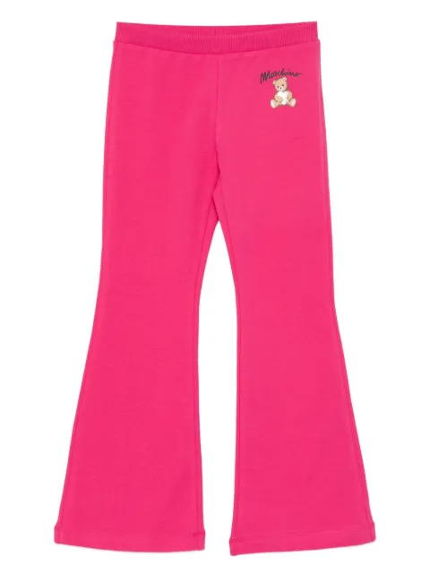 Moschino Kids teddy-print flared trousers