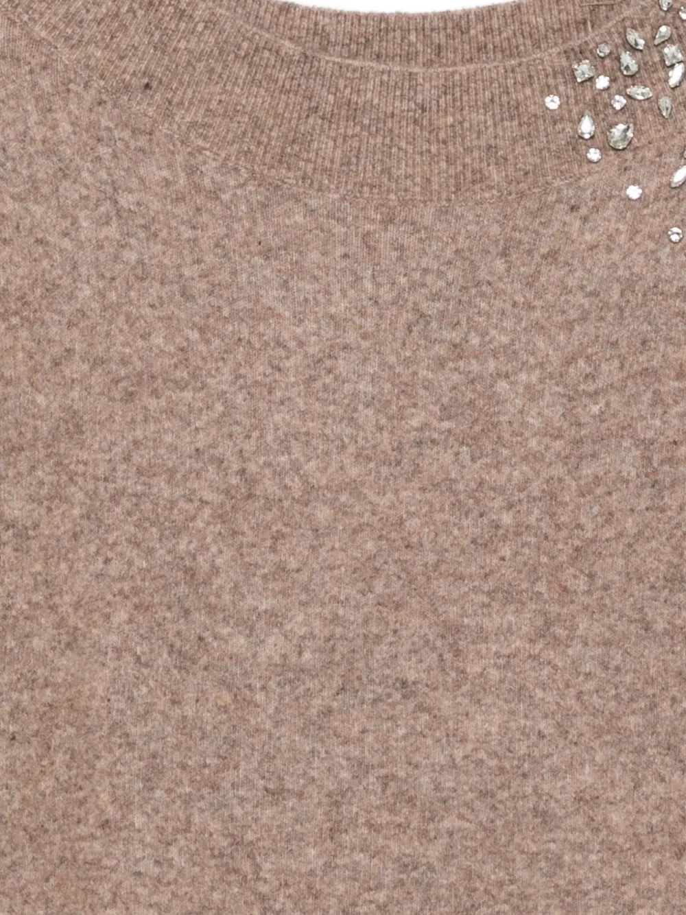 Seventy embellished shoulder-detail knitwear Beige