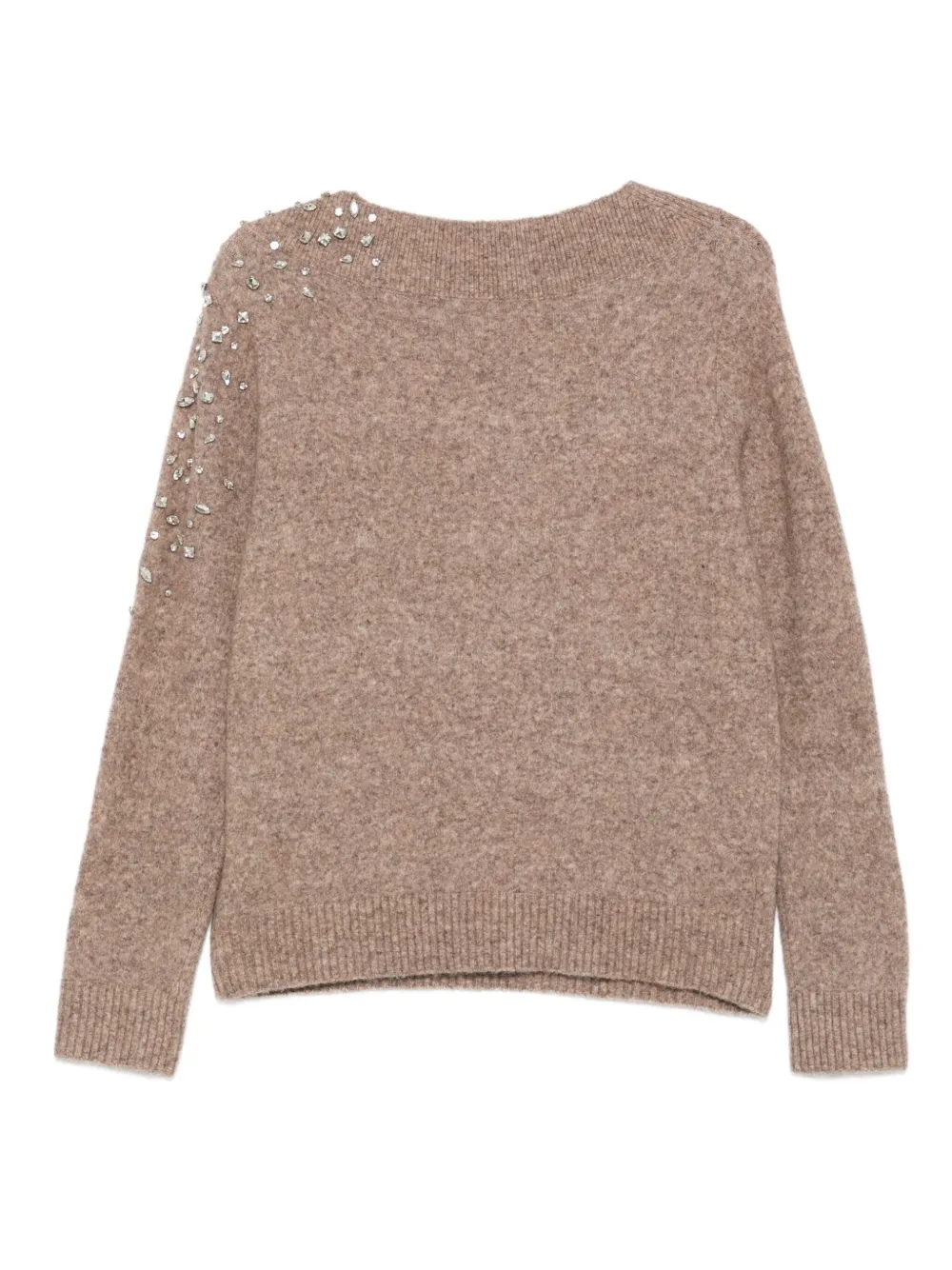 Seventy embellished shoulder-detail knitwear Beige