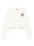 Moschino Kids teddy-patch sweater - White