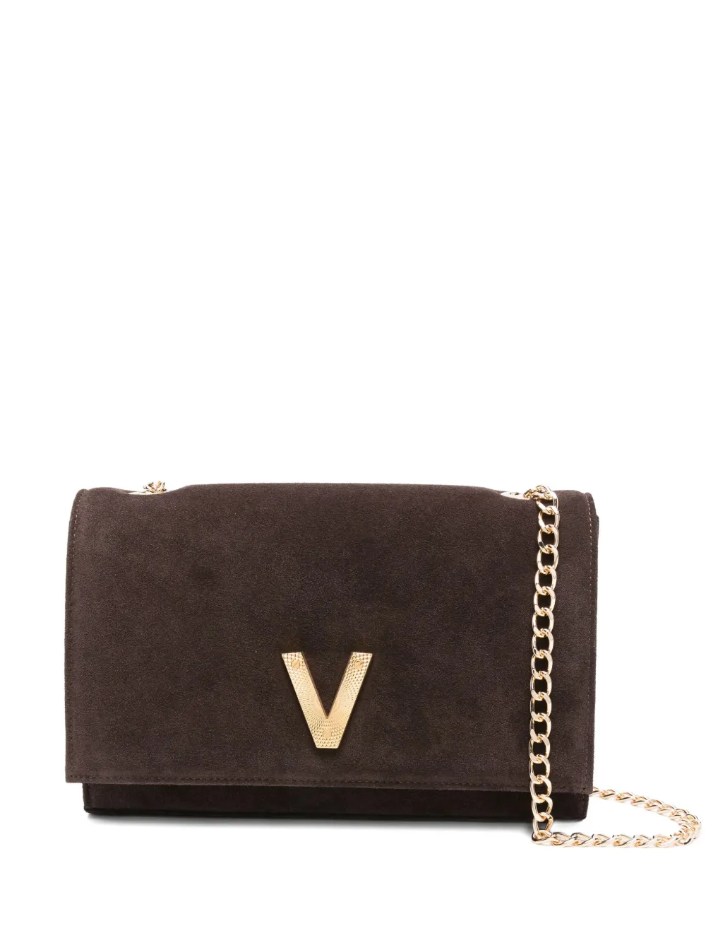 Via Roma 15 logo-detail suede shoulder bag | Brown | Image 1