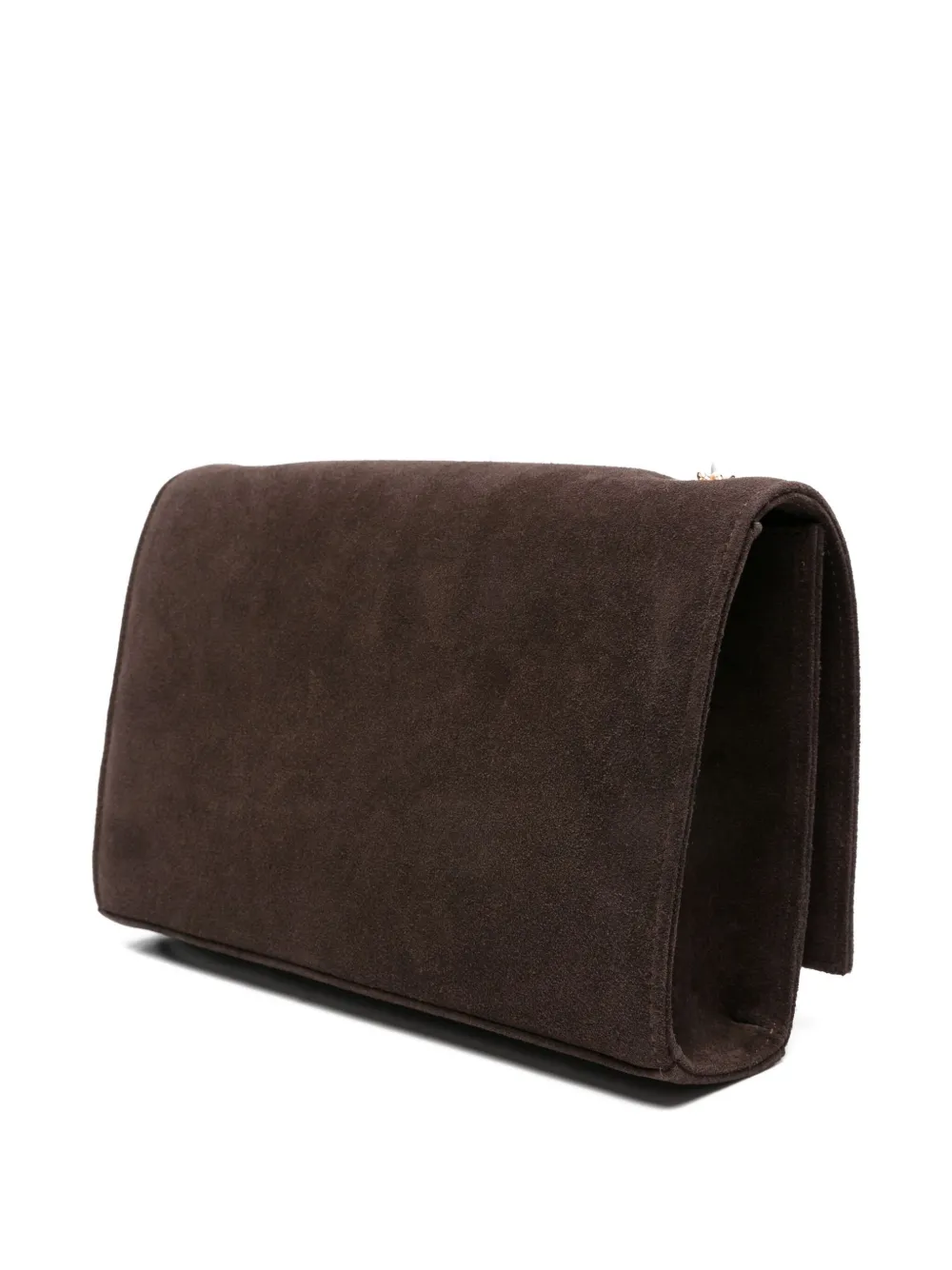 Via Roma 15 logo-detail suede shoulder bag - Bruin