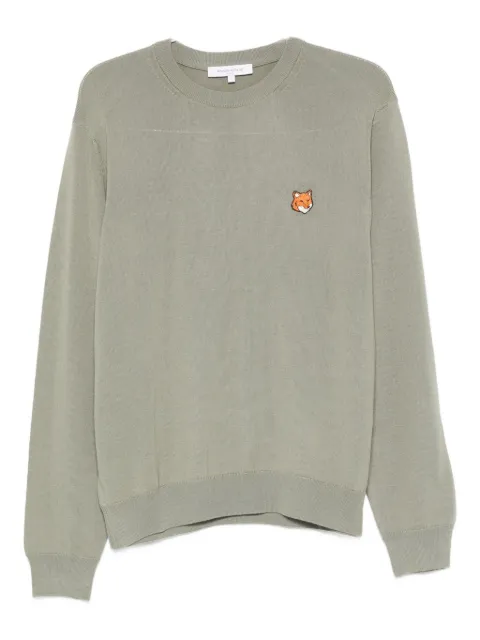 Maison Kitsuné fox-embroidered crew-neck sweater