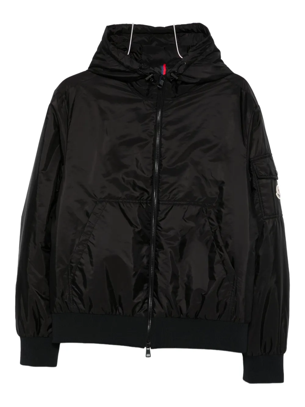 Moncler Hooded Zip-front Jacket In Black