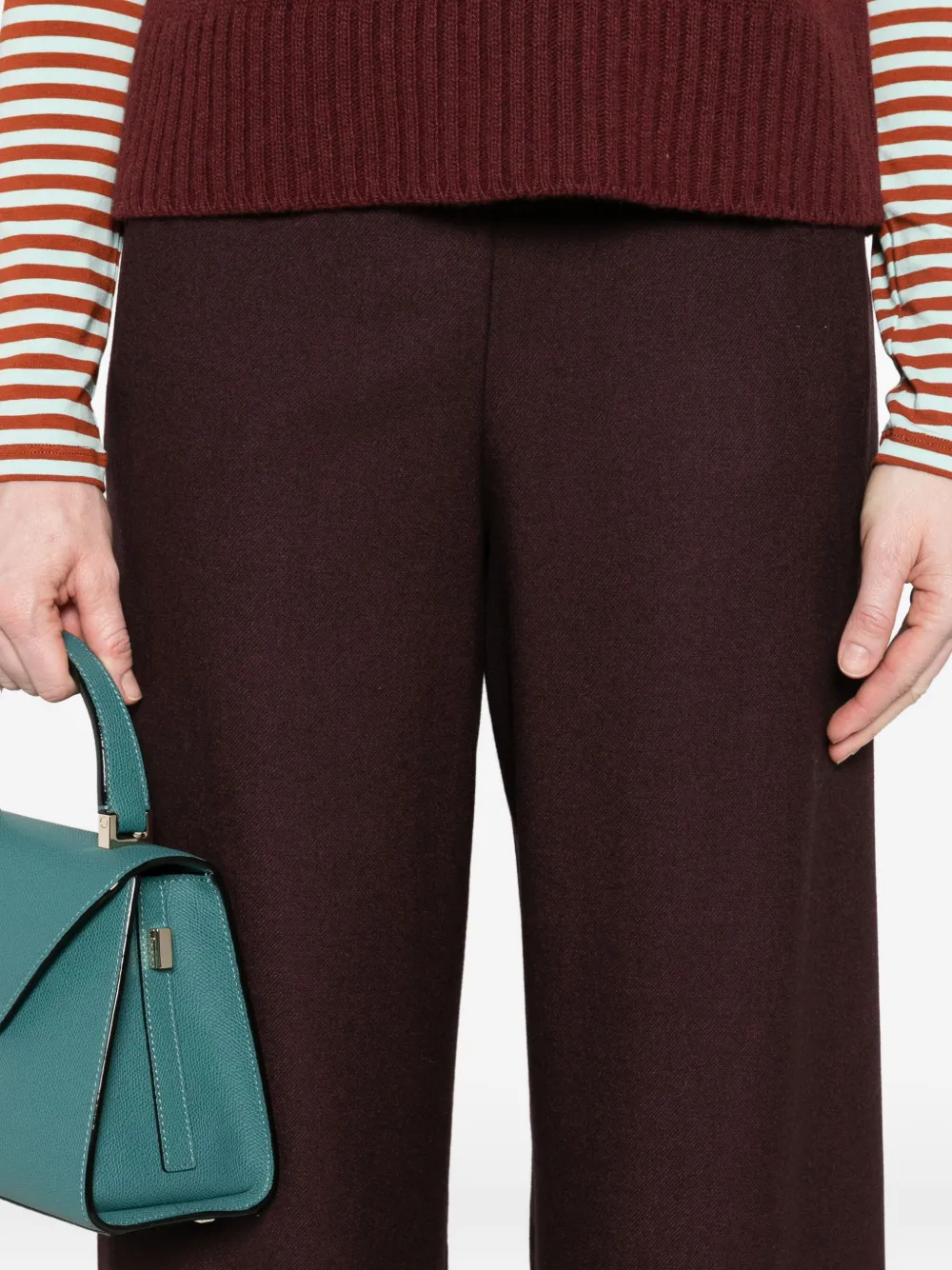 Niū Elastic-waist Palazzo Pants In Red
