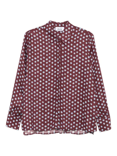 Niu Camelia polka-dot collared shirt