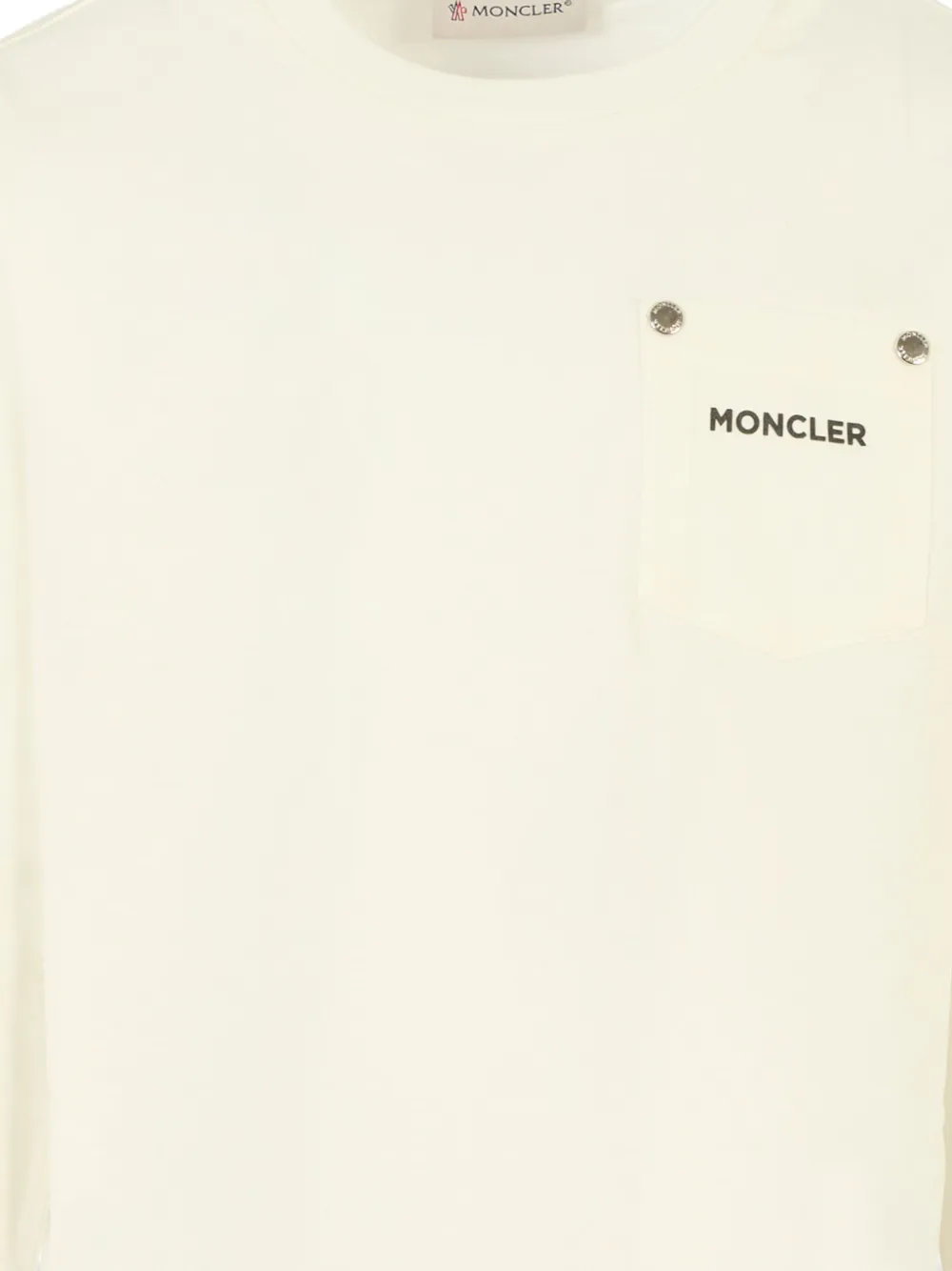 Moncler Enfant logo-patch pocket T-shirt Wit
