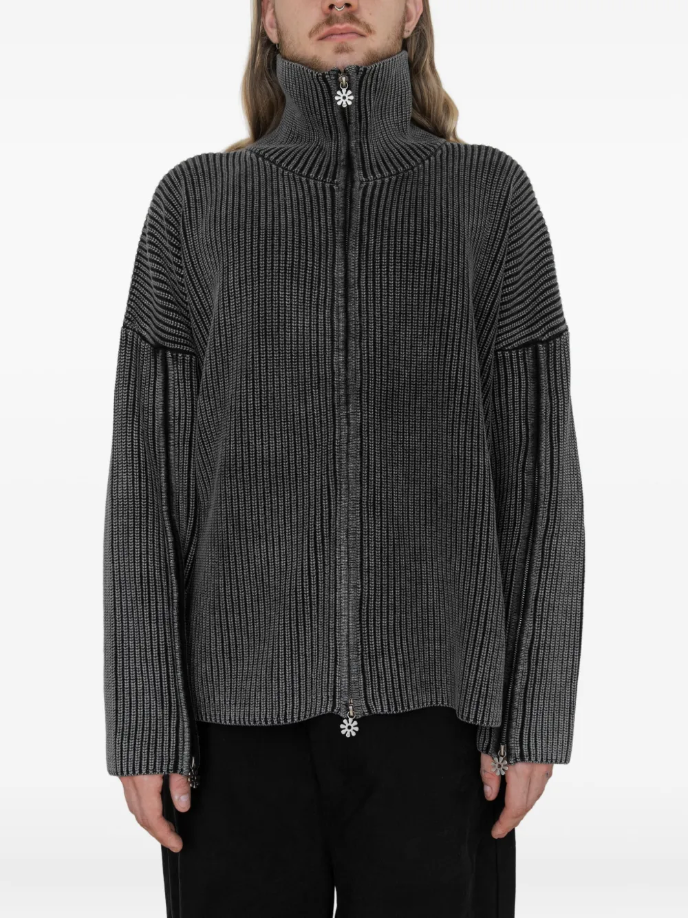Protémoa triple-zipped cardigan | Grey | Image 1