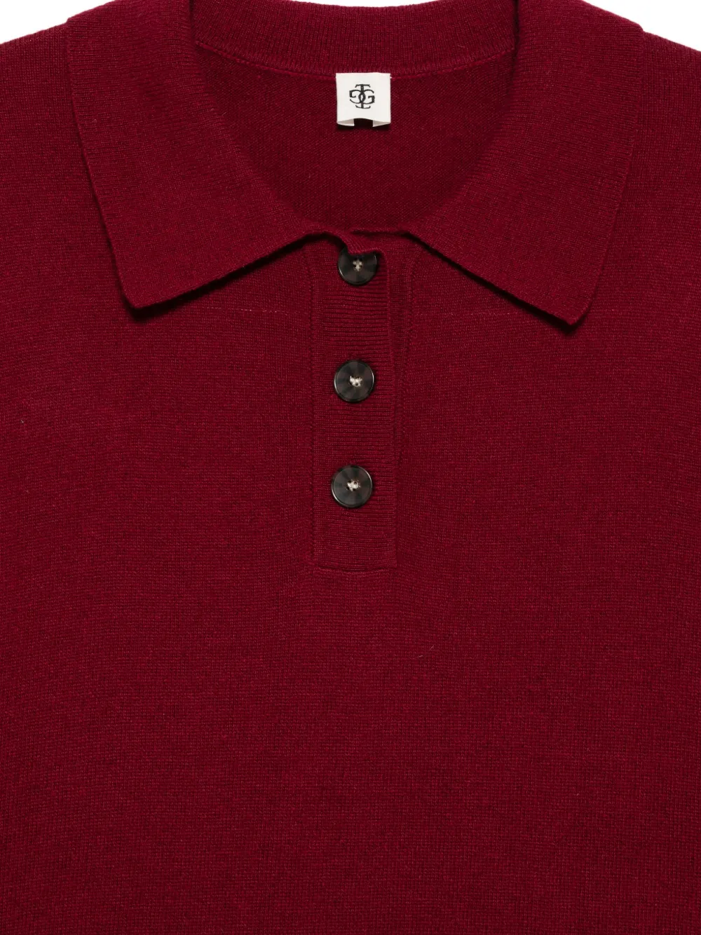 The Garment Como Button-fastening Polo Top In Burgundy