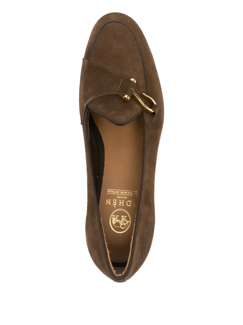 Metal-Buckle Leather Loafers